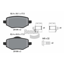 BENDIX Braking fékbetétkészlet, tárcsafék BENDIX Braking BPD1653 autóalkatrész