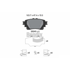 BENDIX Braking fékbetétkészlet, tárcsafék BENDIX Braking BPD1671 autóalkatrész