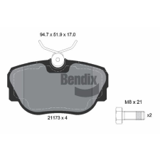 BENDIX Braking fékbetétkészlet, tárcsafék BENDIX Braking BPD1760 autóalkatrész