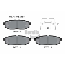 BENDIX Braking fékbetétkészlet, tárcsafék BENDIX Braking BPD2201 autóalkatrész