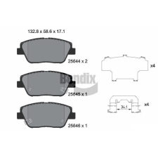 BENDIX Braking fékbetétkészlet, tárcsafék BENDIX Braking BPD2256 autóalkatrész