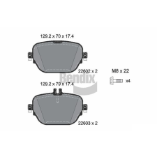 BENDIX Braking fékbetétkészlet, tárcsafék BENDIX Braking BPD2319 autóalkatrész