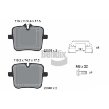 BENDIX Braking fékbetétkészlet, tárcsafék BENDIX Braking BPD2344 autóalkatrész