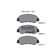 BENDIX Braking fékbetétkészlet, tárcsafék BENDIX Braking BPD2352 autóalkatrész