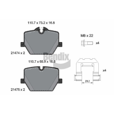 BENDIX Braking fékbetétkészlet, tárcsafék BENDIX Braking BPD2480 autóalkatrész