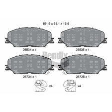 BENDIX Braking fékbetétkészlet, tárcsafék BENDIX Braking BPD2497 autóalkatrész