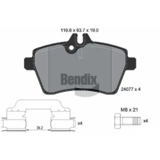 BENDIX Braking fékbetétkészlet, tárcsafék BPD1105 autóalkatrész