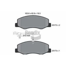 BENDIX Braking fékbetétkészlet, tárcsafék BPD1202 autóalkatrész