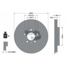 BENDIX Braking féktárcsa BDS1079HC autóalkatrész
