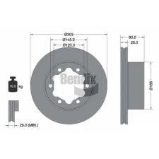BENDIX Braking féktárcsa BDS1131 autóalkatrész