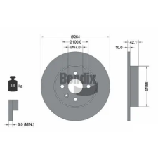 BENDIX Braking féktárcsa BDS1182 autóalkatrész