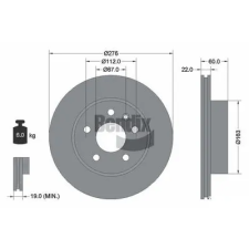 BENDIX Braking féktárcsa BDS1189 autóalkatrész