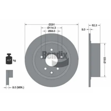 BENDIX Braking féktárcsa BDS1195 autóalkatrész