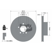 BENDIX Braking féktárcsa BDS1201HC autóalkatrész