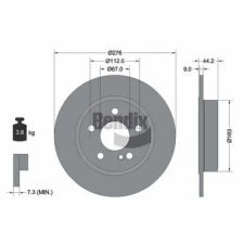 BENDIX Braking féktárcsa BDS1213 autóalkatrész