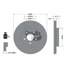 BENDIX Braking féktárcsa BDS1236HC autóalkatrész