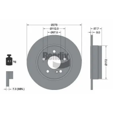 BENDIX Braking féktárcsa BDS1251 autóalkatrész