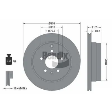 BENDIX Braking féktárcsa BDS1291 autóalkatrész