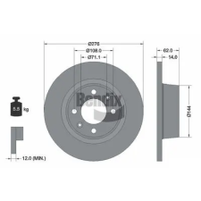 BENDIX Braking féktárcsa BDS1315 autóalkatrész