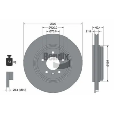 BENDIX Braking féktárcsa BDS1389 autóalkatrész