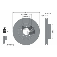 BENDIX Braking féktárcsa BDS1545LHC autóalkatrész