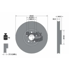 BENDIX Braking féktárcsa BDS1553HC autóalkatrész