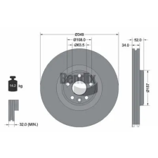 BENDIX Braking féktárcsa BDS1586HC autóalkatrész