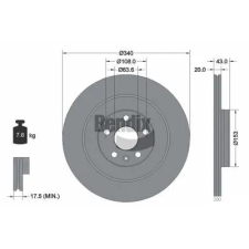 BENDIX Braking féktárcsa BDS1594 autóalkatrész