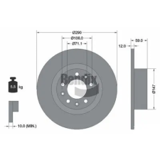 BENDIX Braking féktárcsa BDS1609 autóalkatrész