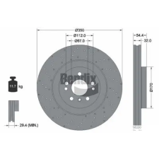 BENDIX Braking féktárcsa BDS1664HC autóalkatrész