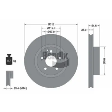 BENDIX Braking féktárcsa BDS1667HC autóalkatrész