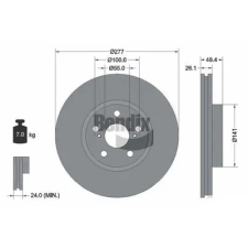 BENDIX Braking féktárcsa BDS1683 autóalkatrész