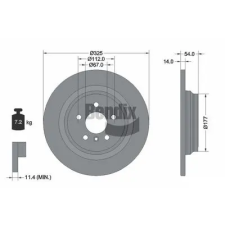 BENDIX Braking féktárcsa BDS1689HC autóalkatrész