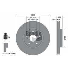 BENDIX Braking féktárcsa BDS1693 autóalkatrész