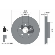 BENDIX Braking féktárcsa BDS1796 autóalkatrész