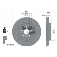 BENDIX Braking féktárcsa BDS2188 autóalkatrész
