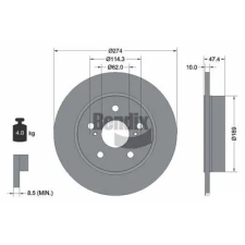 BENDIX Braking féktárcsa BDS2194 autóalkatrész