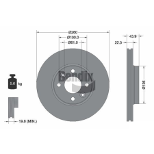 BENDIX Braking féktárcsa BENDIX Braking BDS1003 féktárcsa