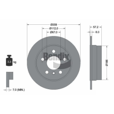 BENDIX Braking féktárcsa BENDIX Braking BDS1074 féktárcsa