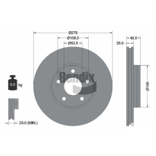 BENDIX Braking féktárcsa BENDIX Braking BDS1133 autóalkatrész