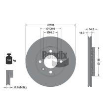 BENDIX Braking féktárcsa BENDIX Braking BDS1144 féktárcsa