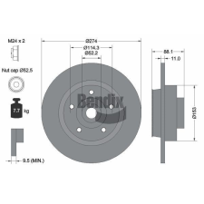 BENDIX Braking féktárcsa BENDIX Braking BDS1163 féktárcsa