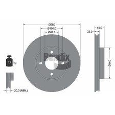 BENDIX Braking féktárcsa BENDIX Braking BDS1165 féktárcsa