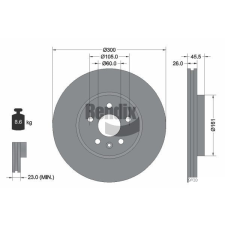 BENDIX Braking féktárcsa BENDIX Braking BDS1173 féktárcsa