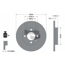 BENDIX Braking féktárcsa BENDIX Braking BDS1221 féktárcsa