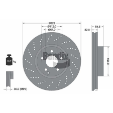 BENDIX Braking féktárcsa BENDIX Braking BDS1302HC féktárcsa