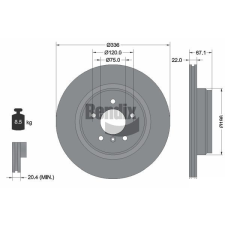 BENDIX Braking féktárcsa BENDIX Braking BDS1345HC féktárcsa