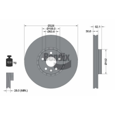 BENDIX Braking féktárcsa BENDIX Braking BDS1364HC féktárcsa