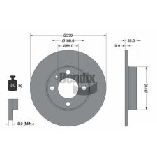 BENDIX Braking féktárcsa BENDIX Braking BDS1365 féktárcsa
