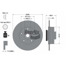 BENDIX Braking féktárcsa BENDIX Braking BDS1413 féktárcsa